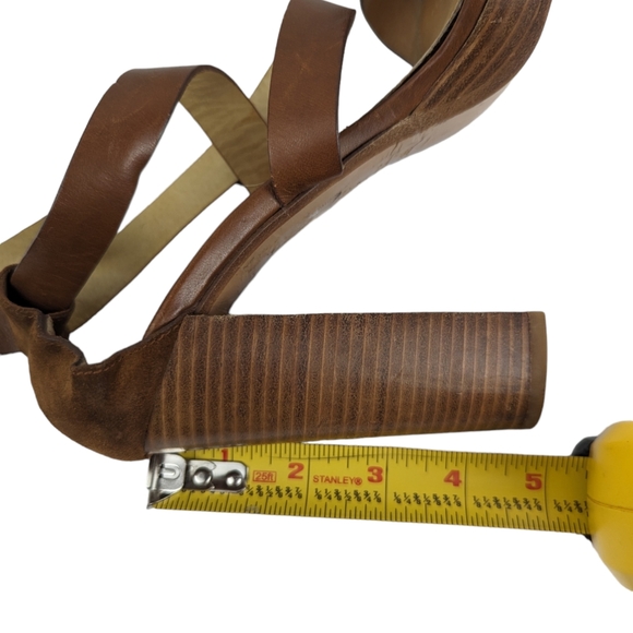 M. Gemi Aperto Women's Size 39.5 US 9 Brown Leather Suede Platform Heel Sandals - Picture 8 of 15